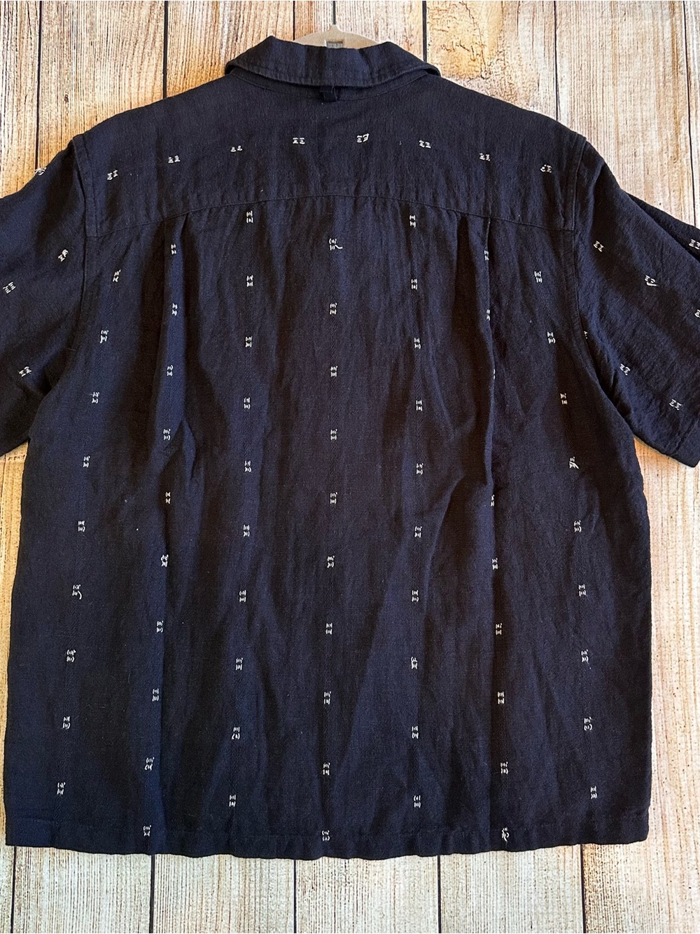 NWT Rag & Bone Avery Embroidered Linen Camp Shirt Black M $268 - Picture 5 of 5